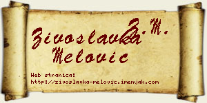 Živoslavka Melović vizit kartica